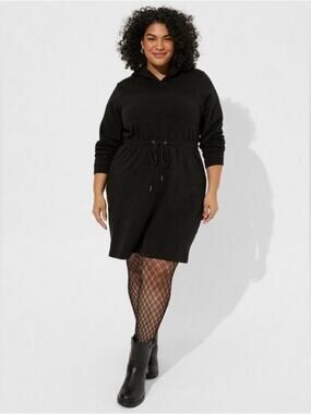 Torrid Black Fleece Hooded Sweatshirt Dress Sz.4